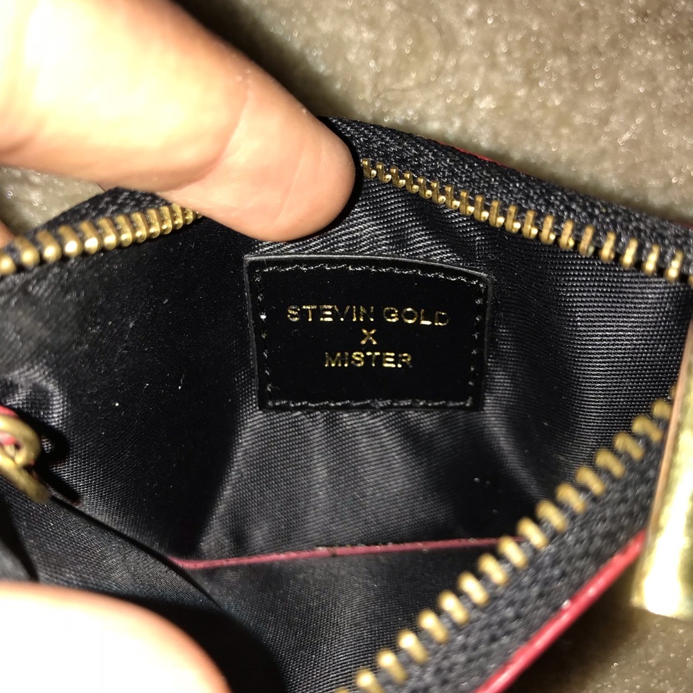 Stevin Gold Red Python Pouch